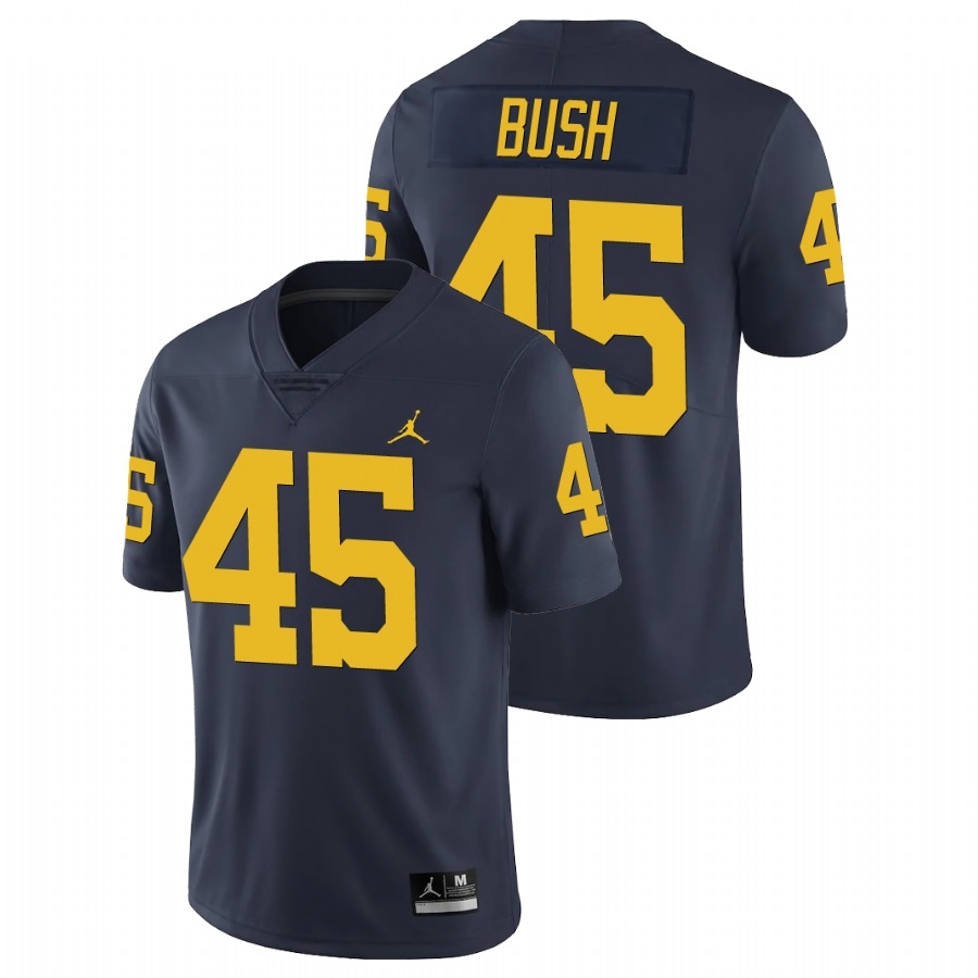 Michigan Wolverines Men's NCAA Peter Bush #45 Navy Limited College Football Jersey YLF3149VO